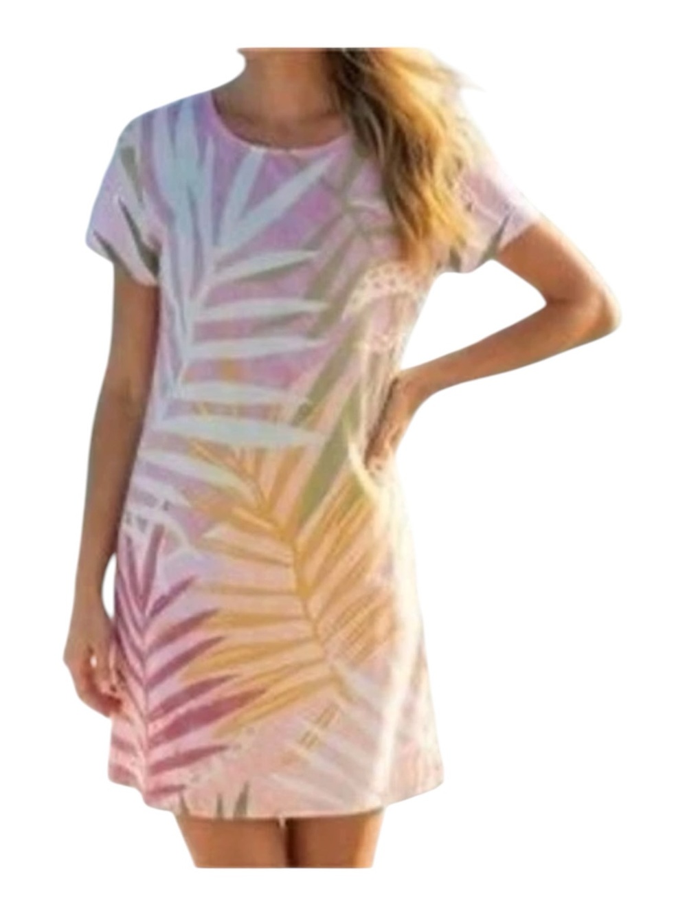 MINKPINK Shift Dress Tropical Print Pink Size Small NWT